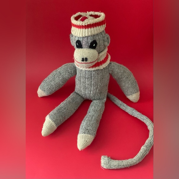 Other - Vintage Gray Knit Sock Monkey
